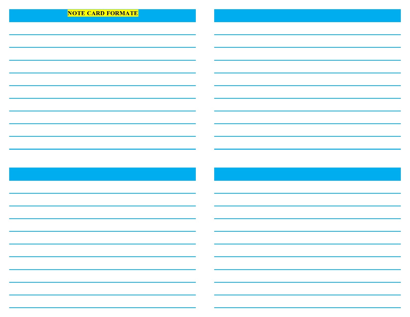 Free note card template 34