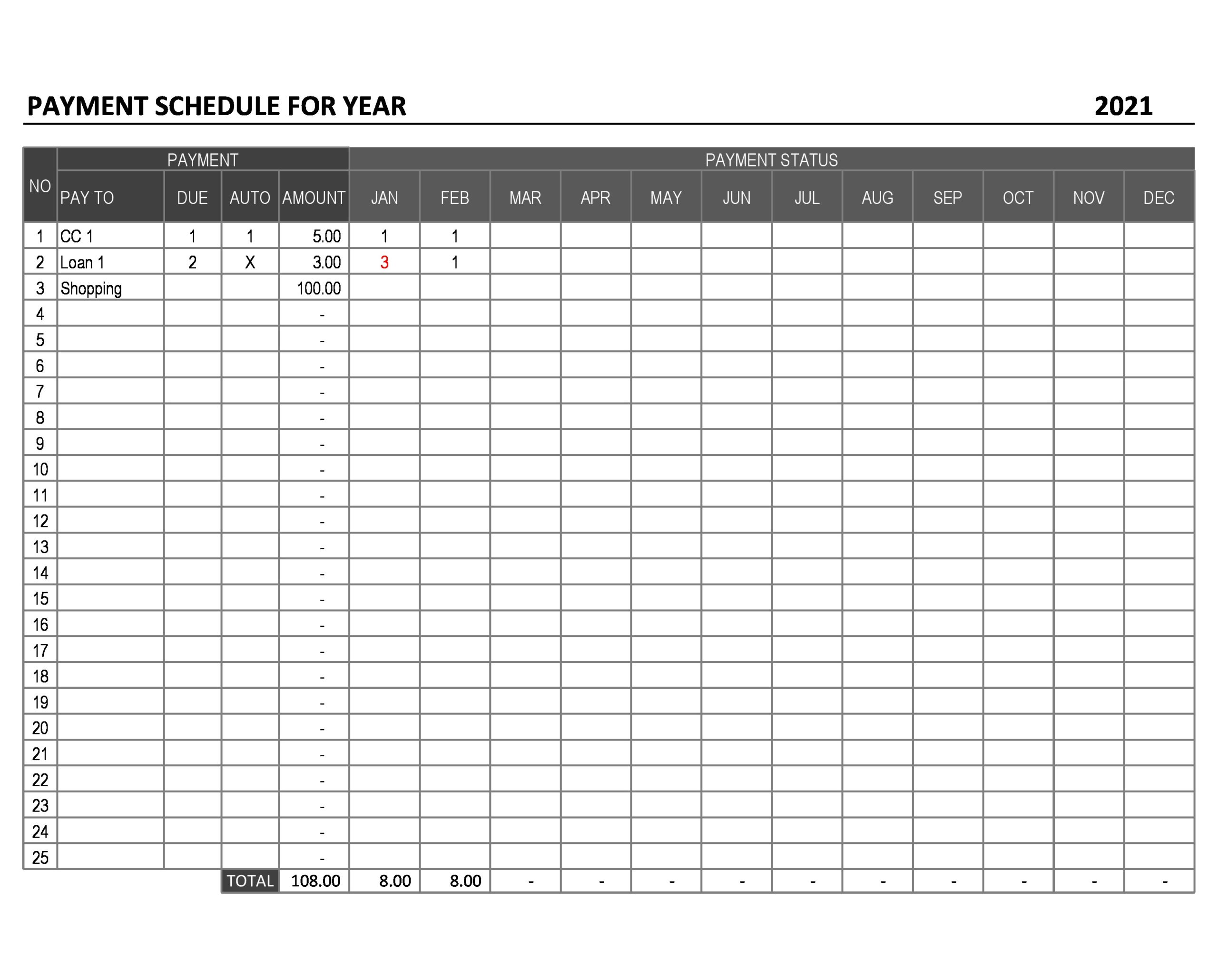 49 Free Payment Schedule Templates [Excel, Word] ᐅ TemplateLab