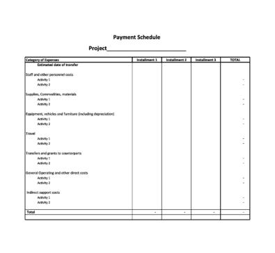 49 Free Payment Schedule Templates [Excel, Word] ᐅ TemplateLab