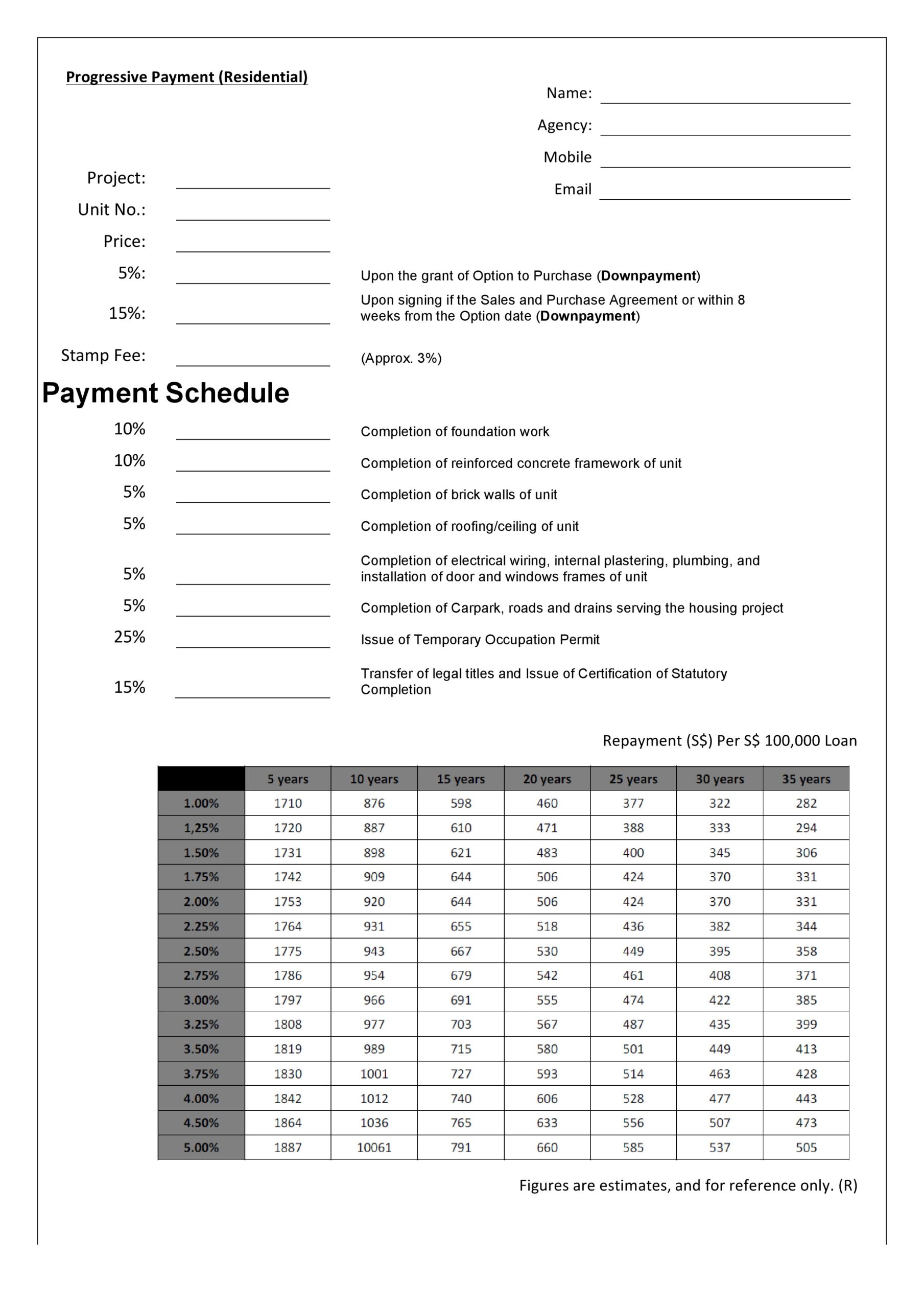 Free payment schedule template 43