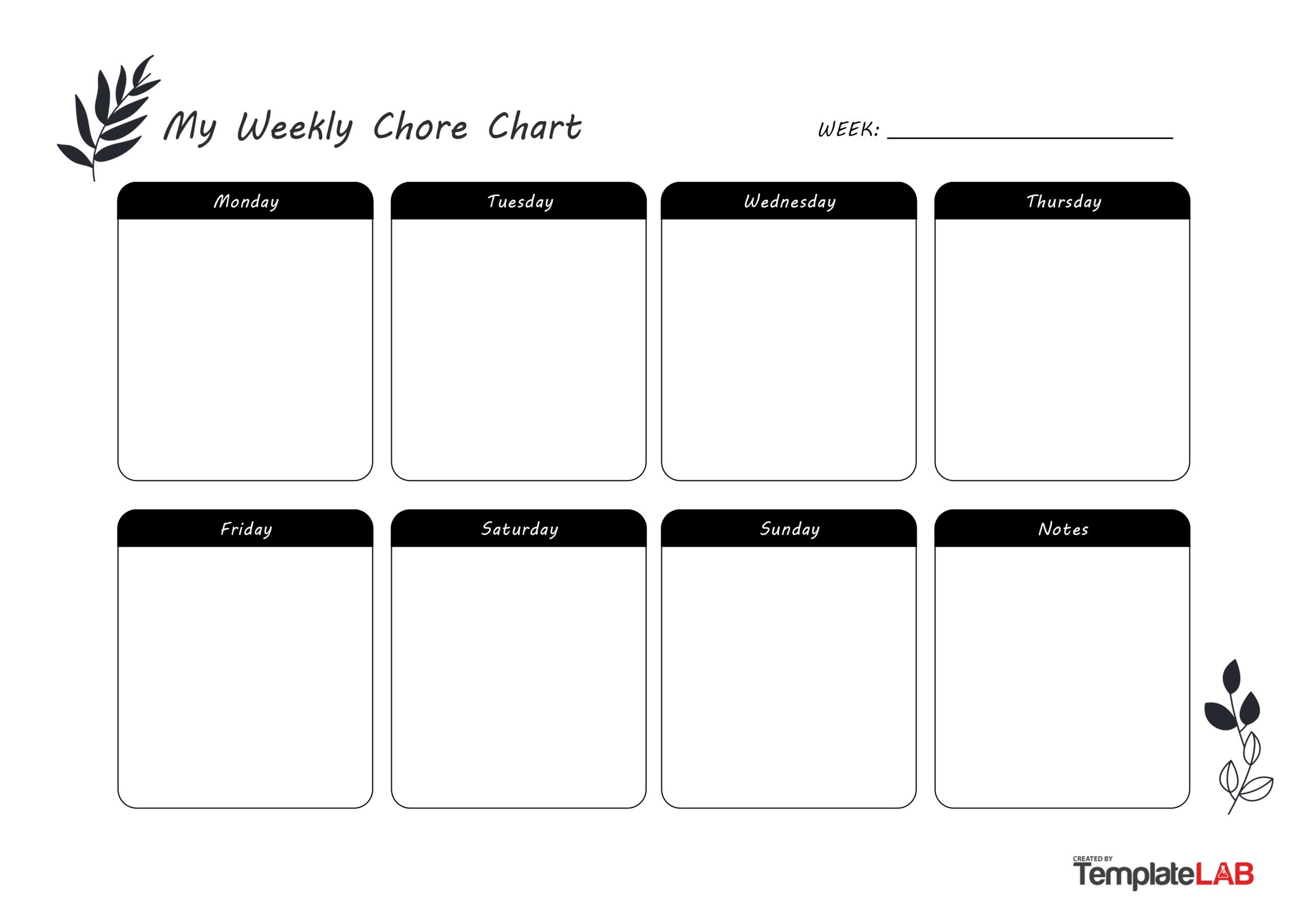 Free Weekly Chore Chart v2