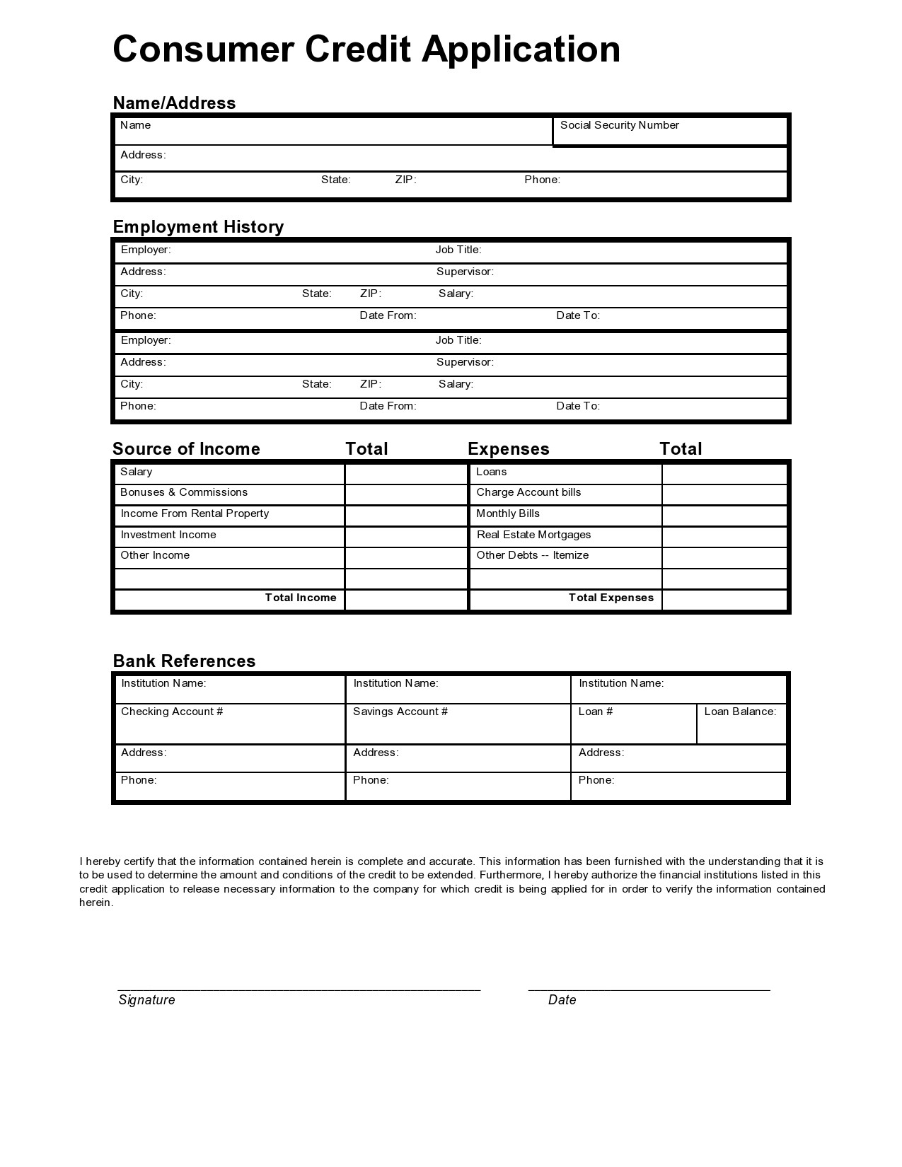 Free business credit application 18
