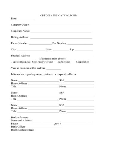 48 Blank Business Credit Application Templates (100% FREE)