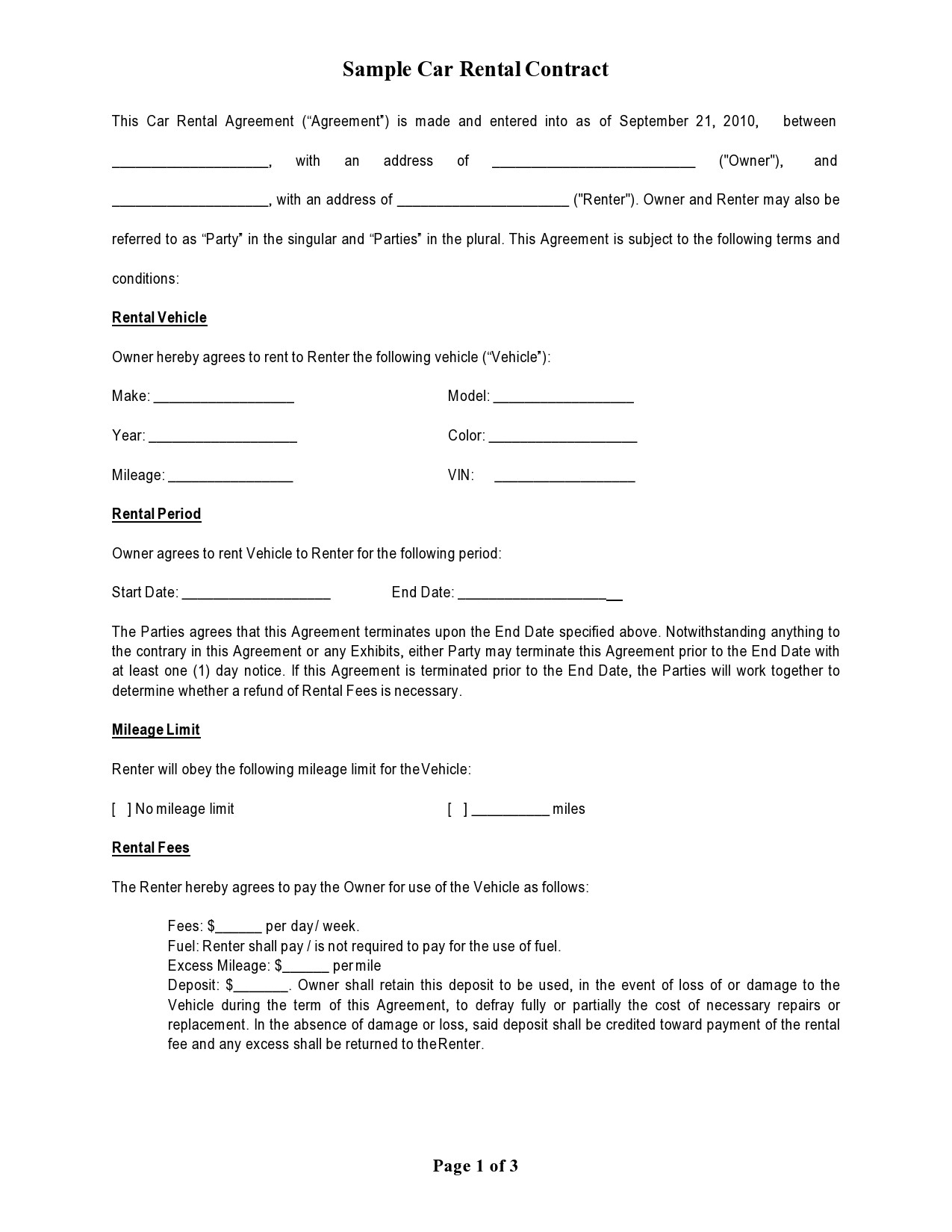 Form For Vehicle Lease Agreement Printable Form Templates And Letter