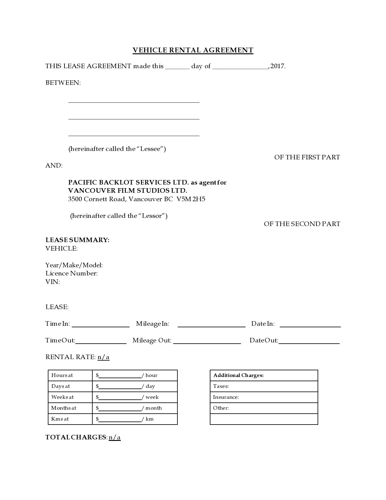 Vehicle Lease Agreement Forms India Printable Form Templates And Letter