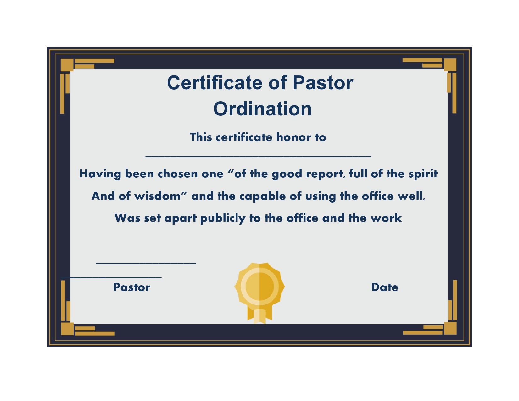 Free ordination certificate 13