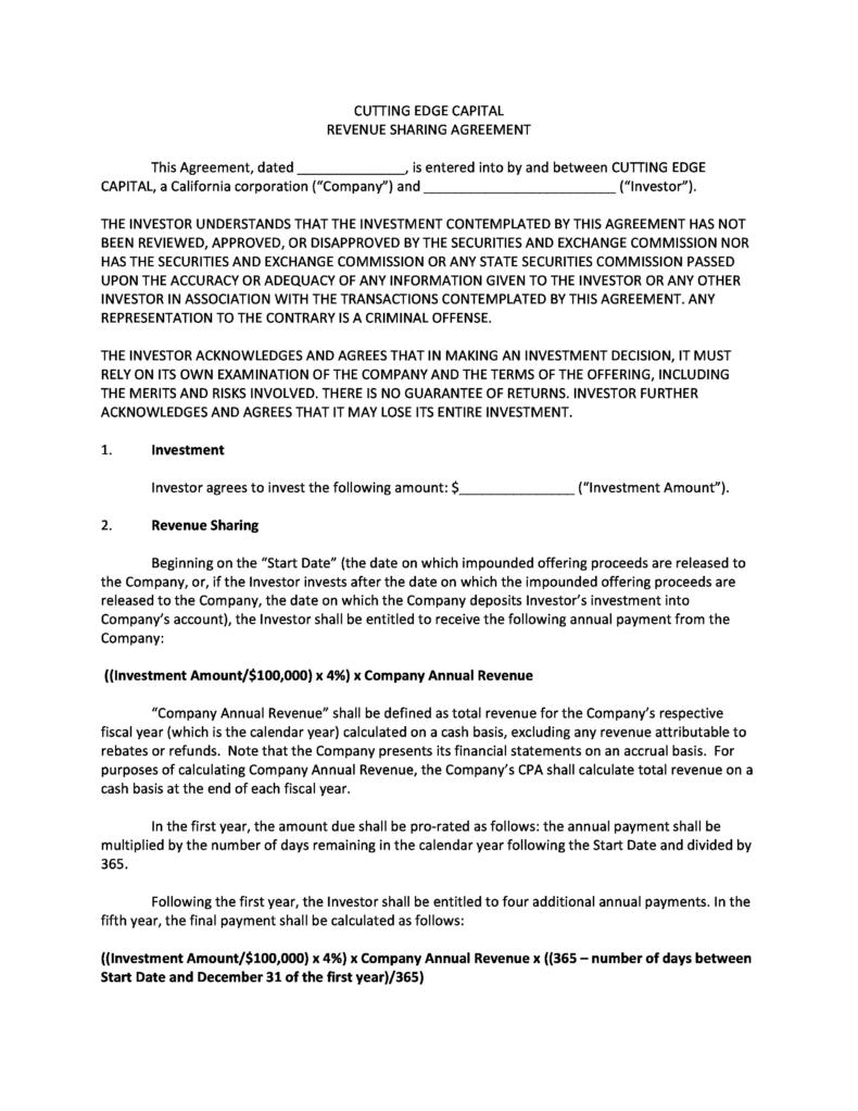 37 Free Profit Sharing Agreements (Word, PDF) ᐅ TemplateLab