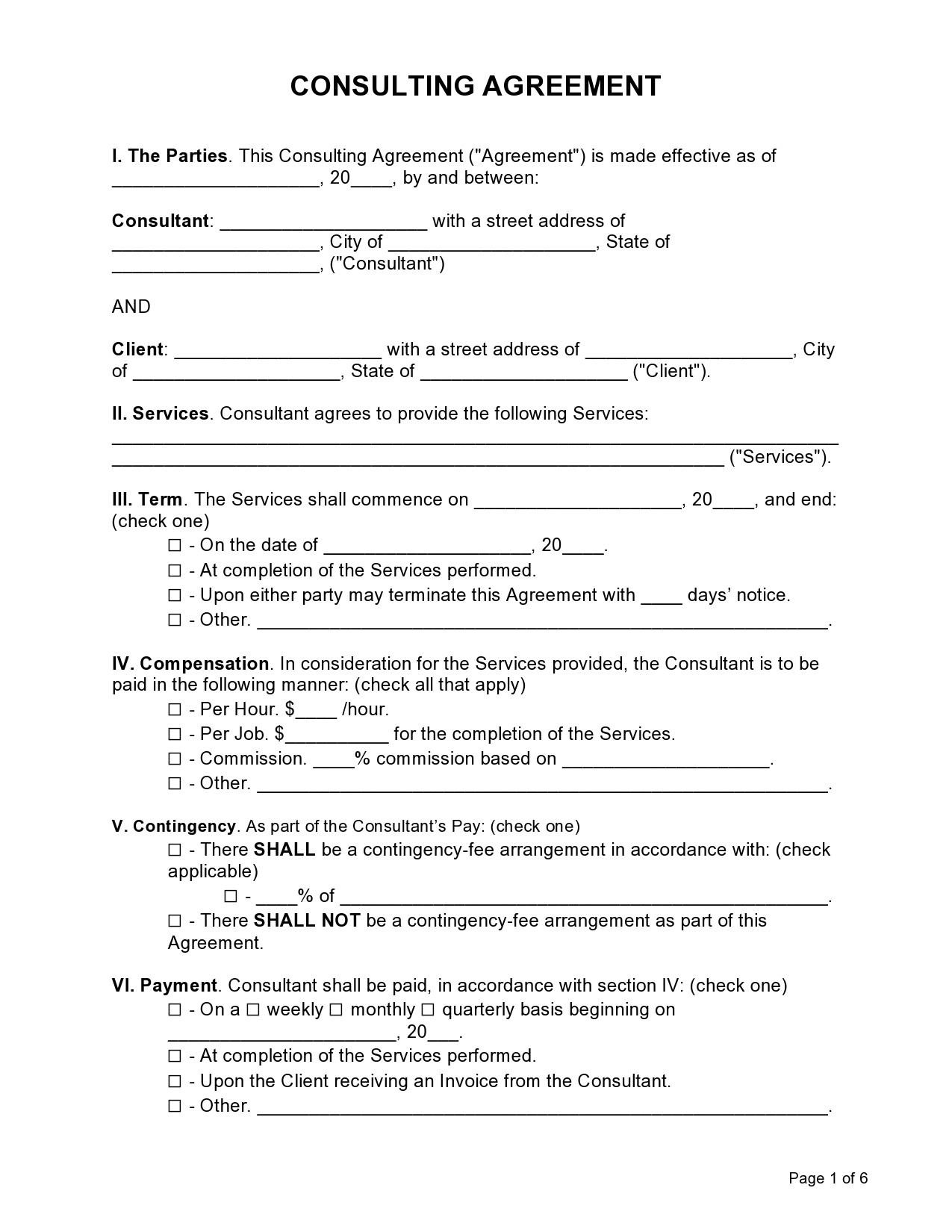 Free consulting contract template 21
