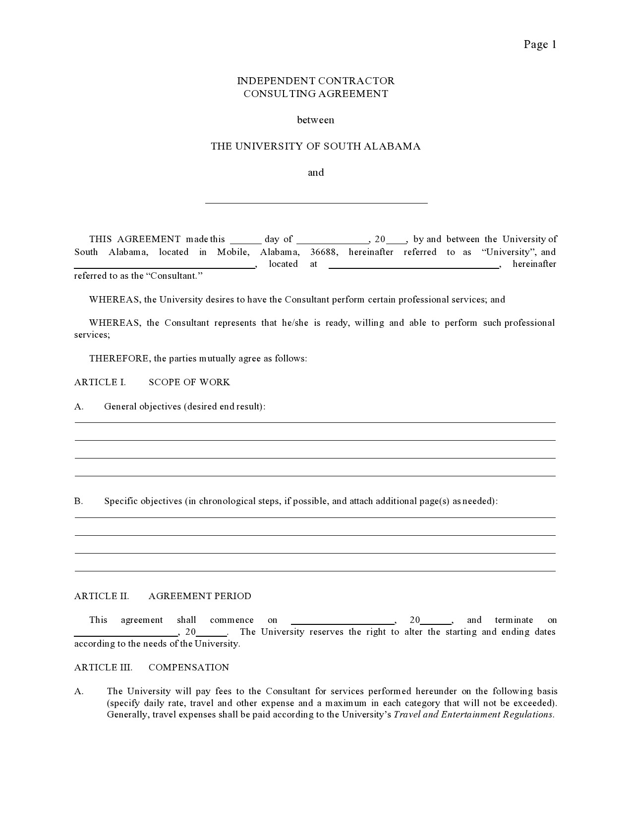 Free consulting contract template 31