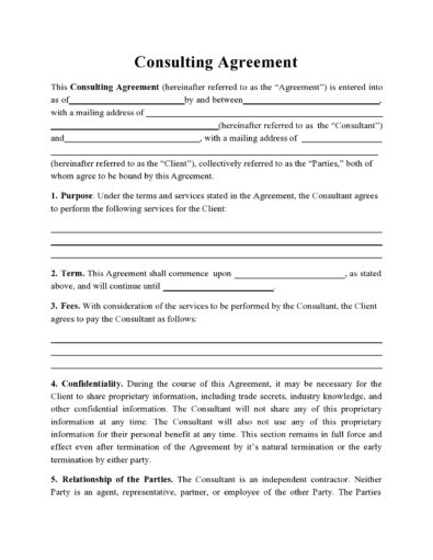 48 Simple Consulting Contract Templates (100% Free)