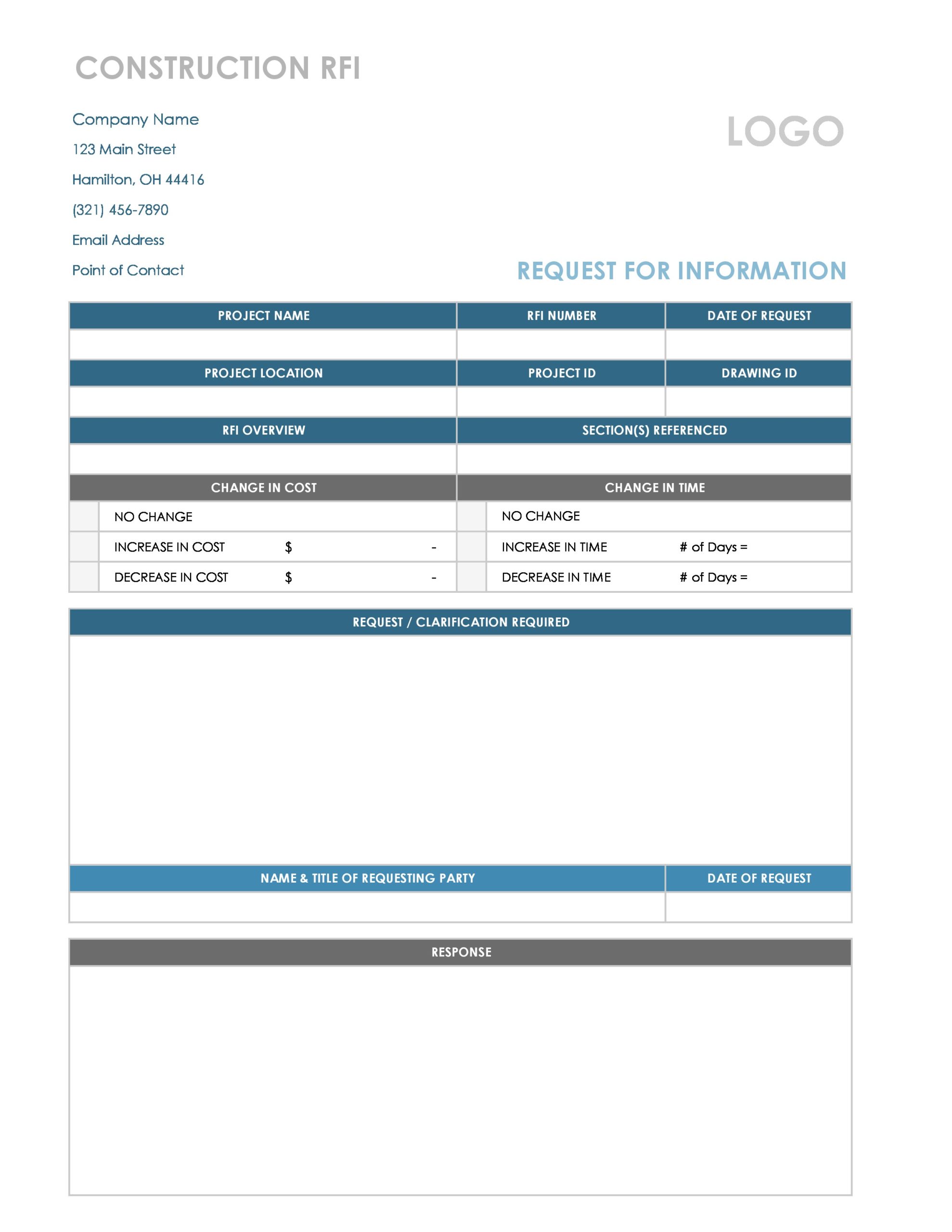 45 FREE Request For Information RFI Templates Forms