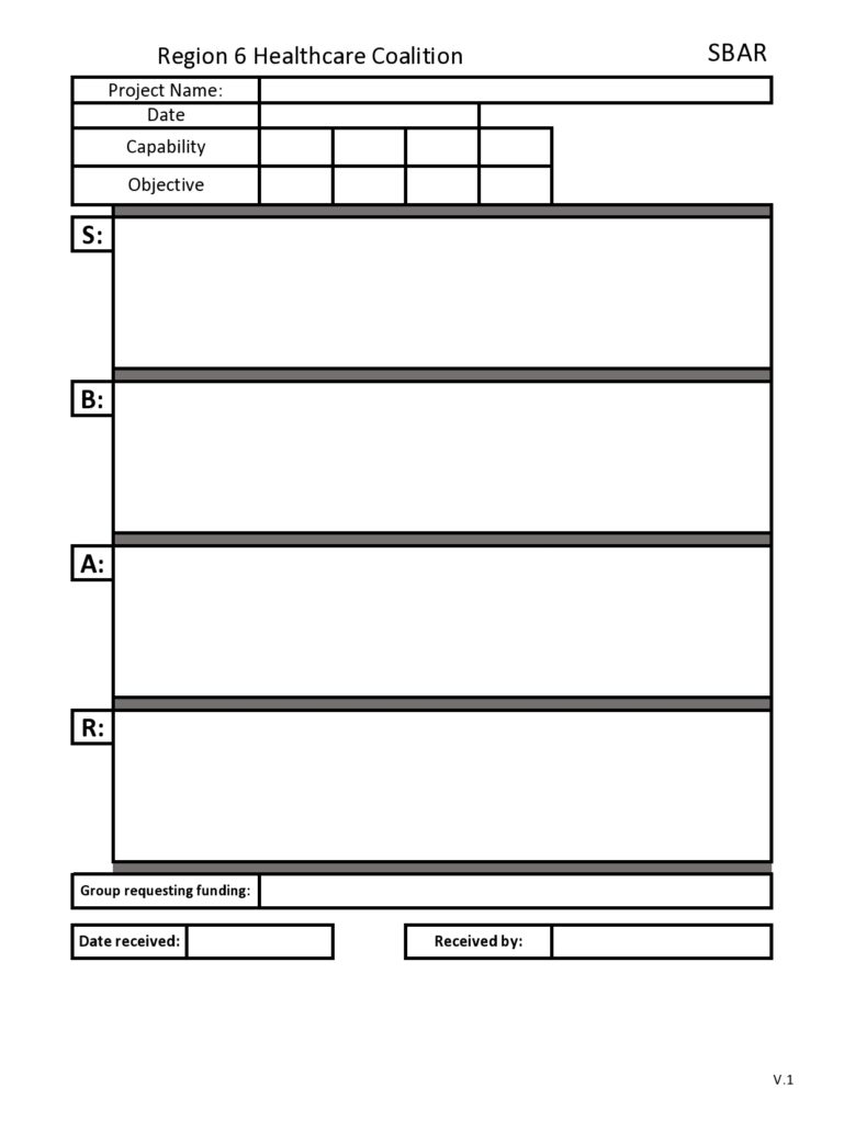 Printable Blank Sbar Template