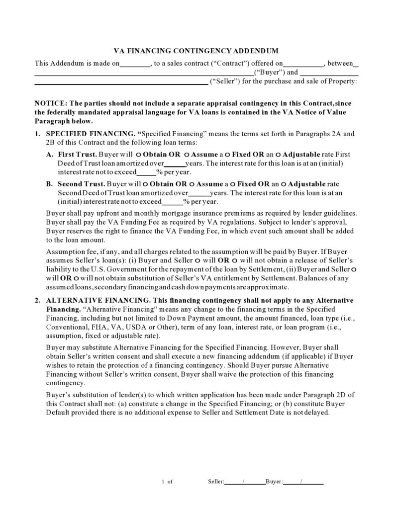 43 Seller Financing Addendum Samples [Free] ᐅ TemplateLab