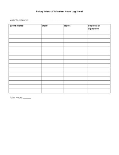 56 Blank Volunteer Hours Log Templates (Excel &amp; Word)