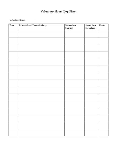 56 Blank Volunteer Hours Log Templates (Excel Word) 56 Blank Volunteer Hours Log Templates (Excel Word)
