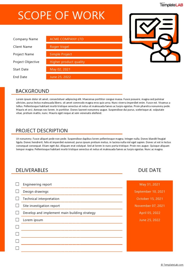 2021 Construction Scope Of Work Template Fillable Printable Pdf