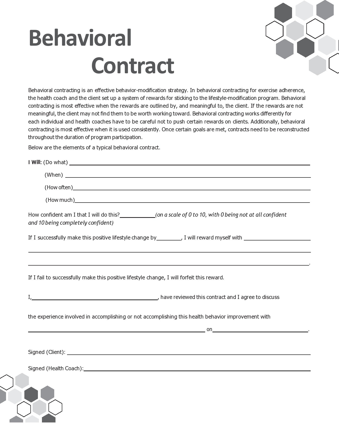 Free behavior contract template 02