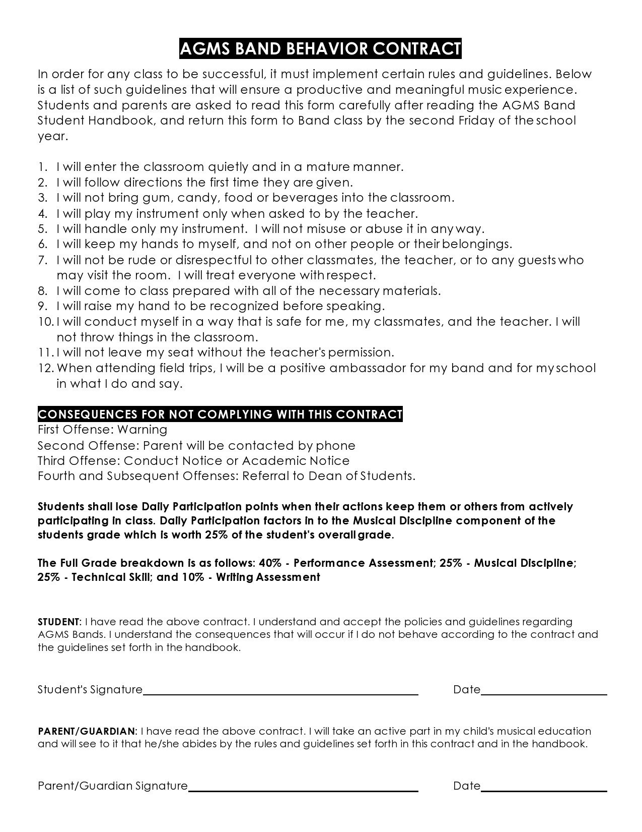 Free behavior contract template 09