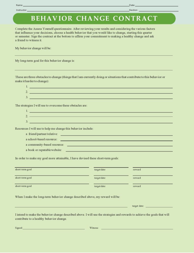 41 Effective Behavior Contract Templates Examples бђ Templatelab 41 Effective Behavior Contract Templates Examples бђ Templatelab
