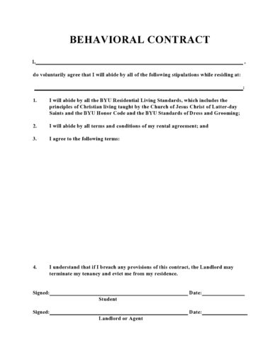 41 Effective Behavior Contract Templates ( Examples) ᐅ TemplateLab 41 Effective Behavior Contract Templates ( Examples) ᐅ TemplateLab