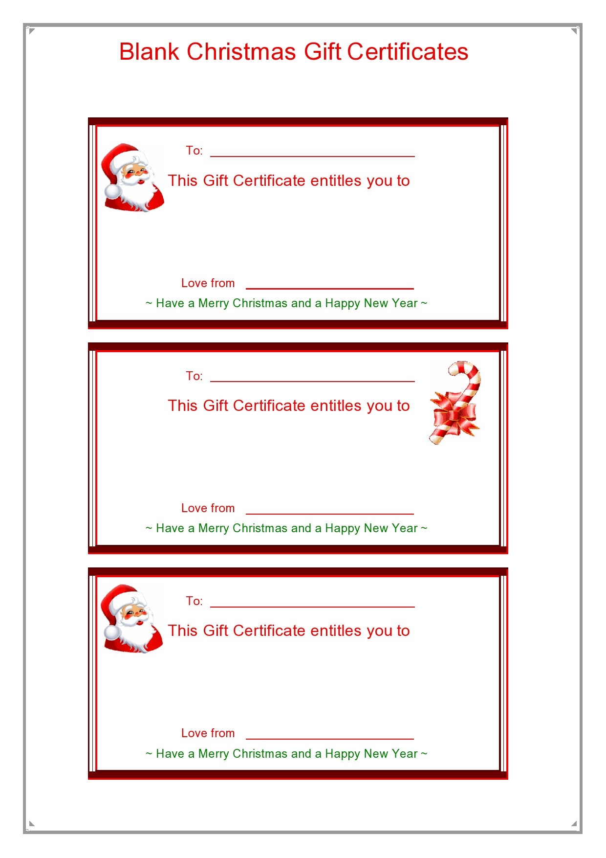 39 Christmas Gift Certificate Templates Free TemplateLab