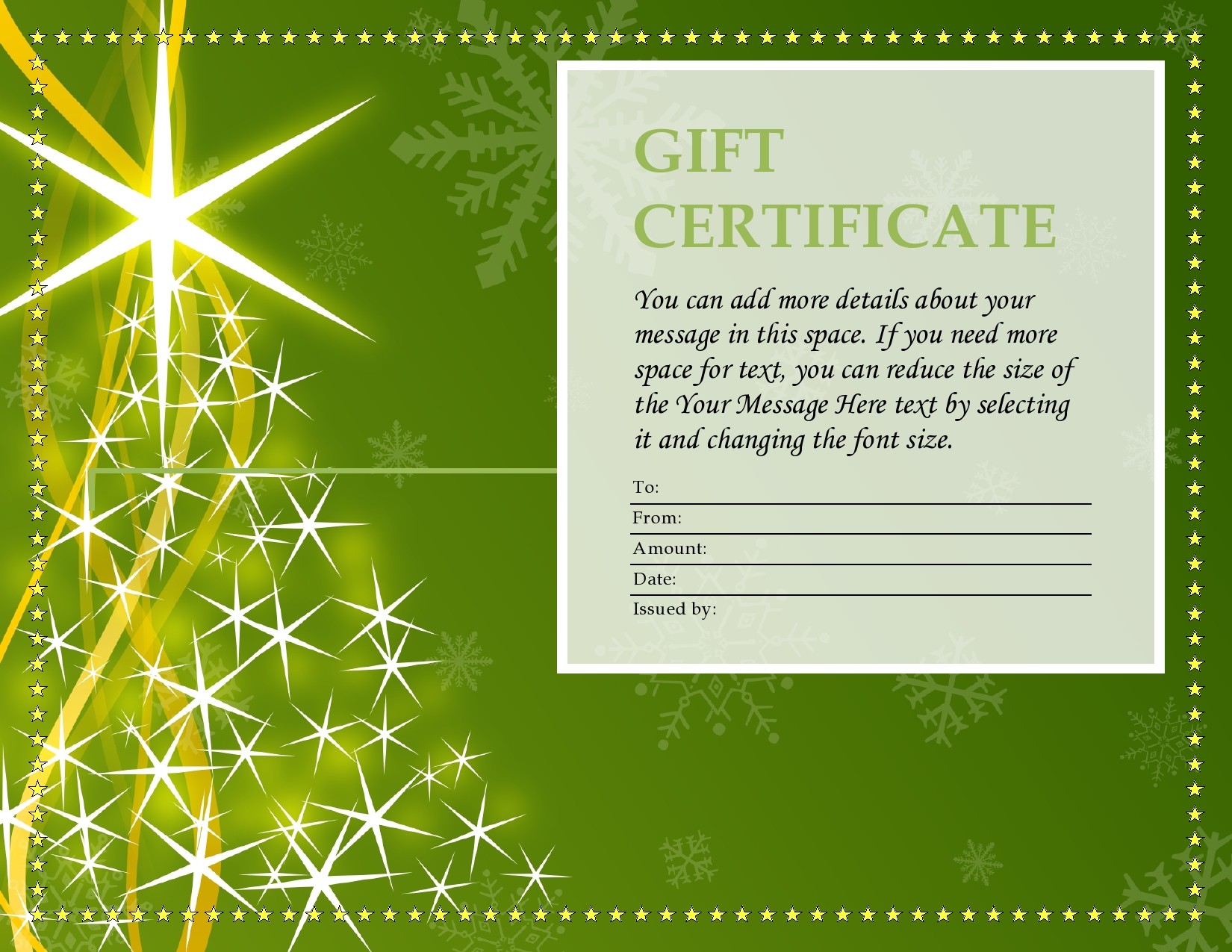 Free christmas gift certificate template 15