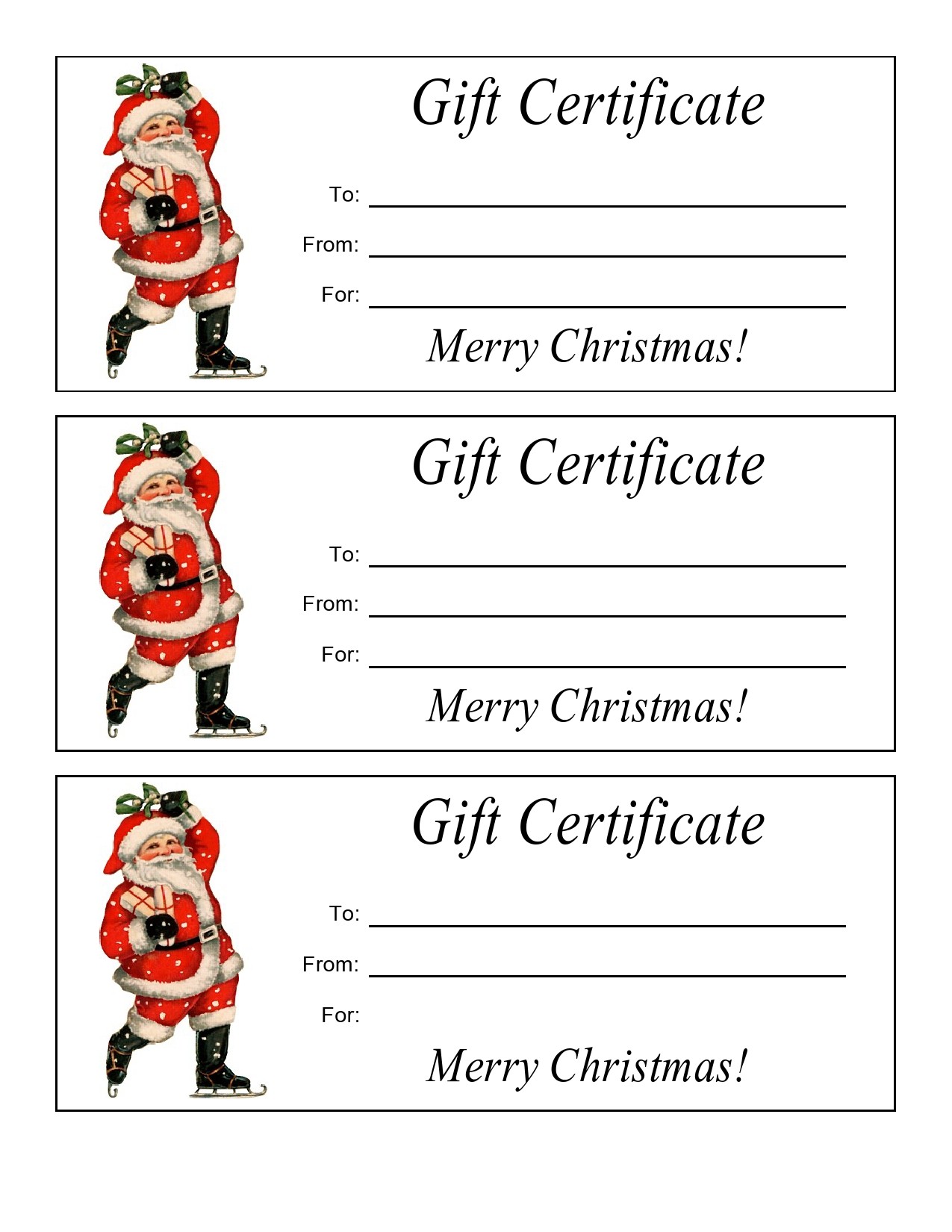 Free christmas gift certificate template 20