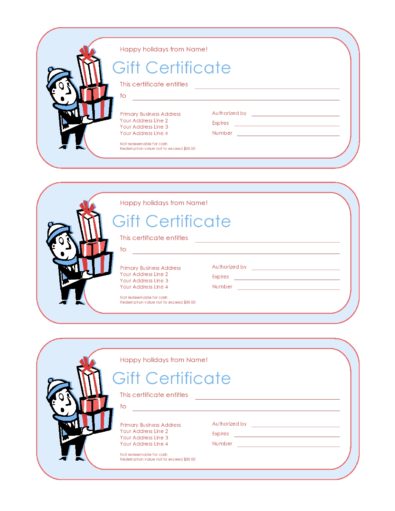39 Christmas Gift Certificate Templates [Free!] ᐅ TemplateLab