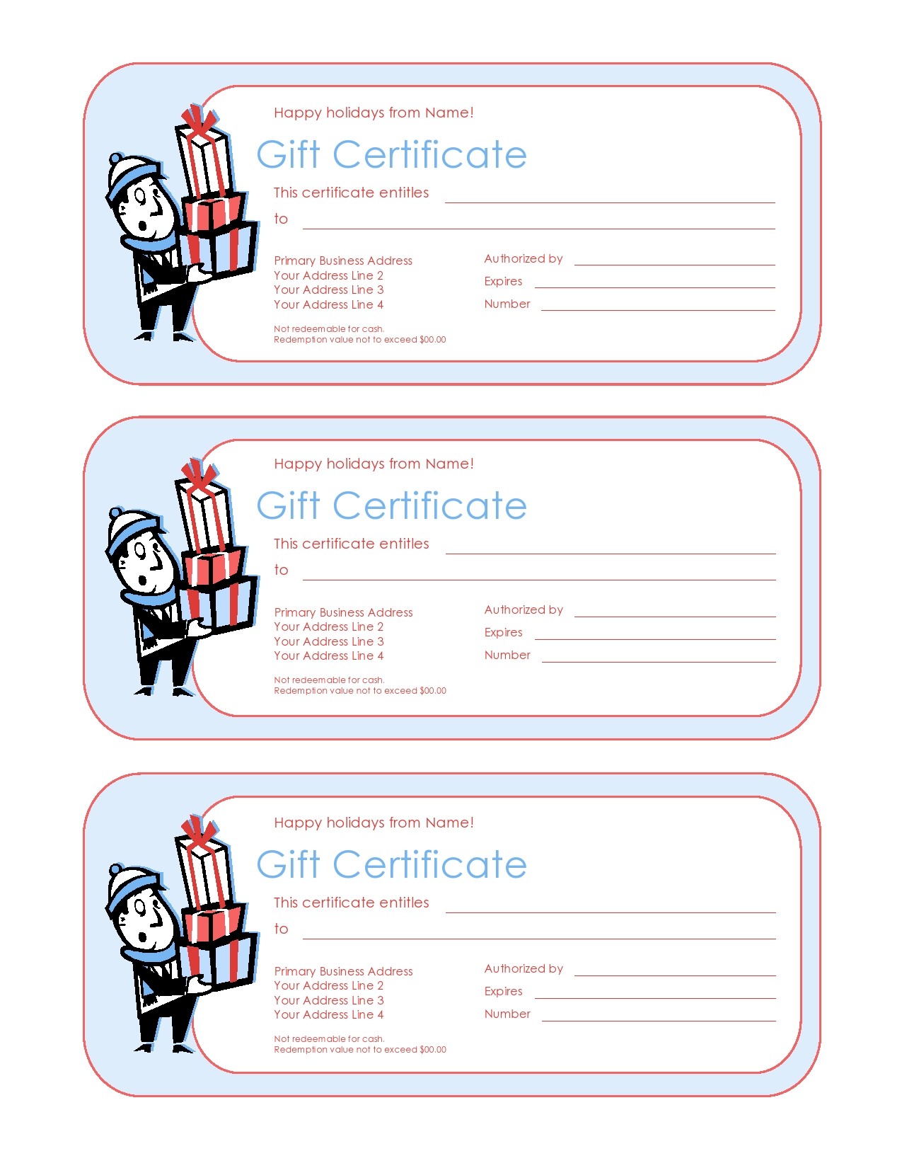 Free christmas gift certificate template 22