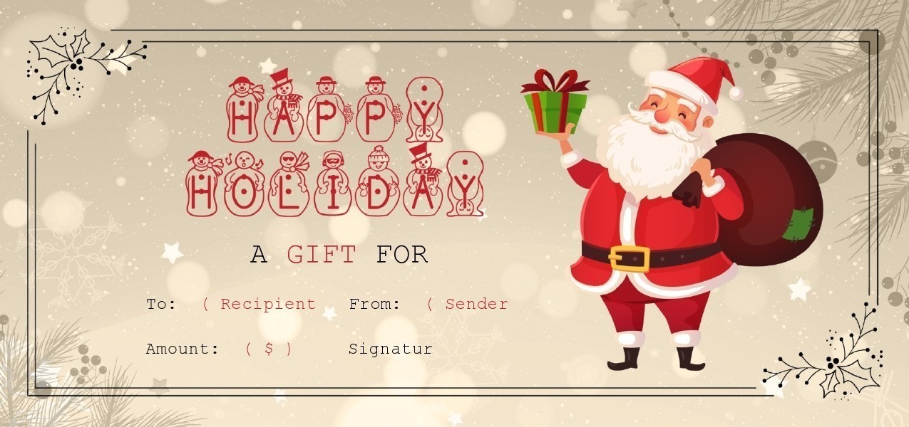 Free christmas gift certificate template 35