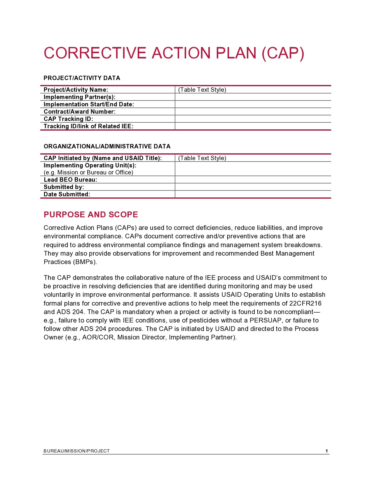 Free corrective action plan template 34