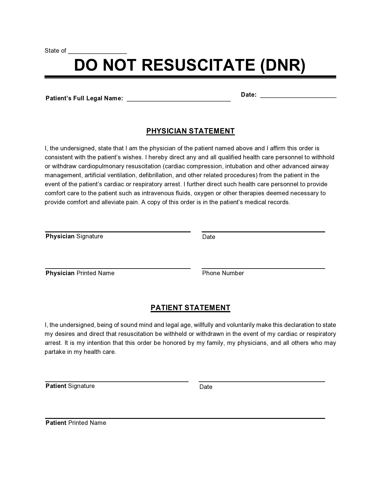 Free do not resuscitate form 05
