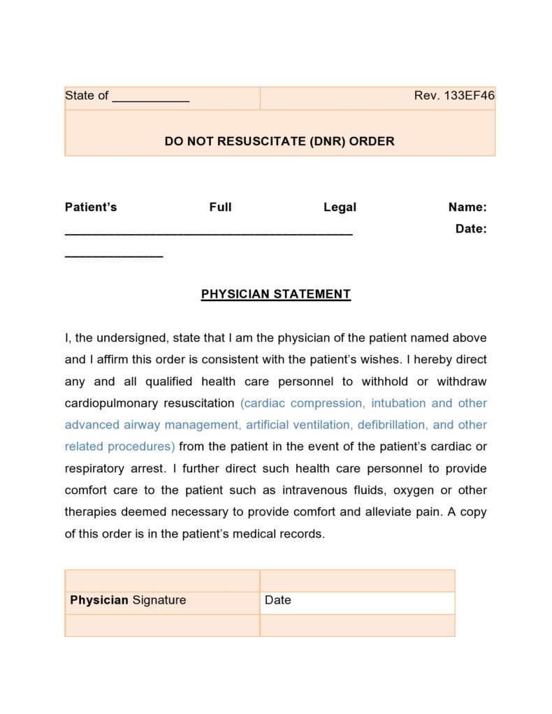43 Printable Do Not Resuscitate Forms (All States) ᐅ TemplateLab