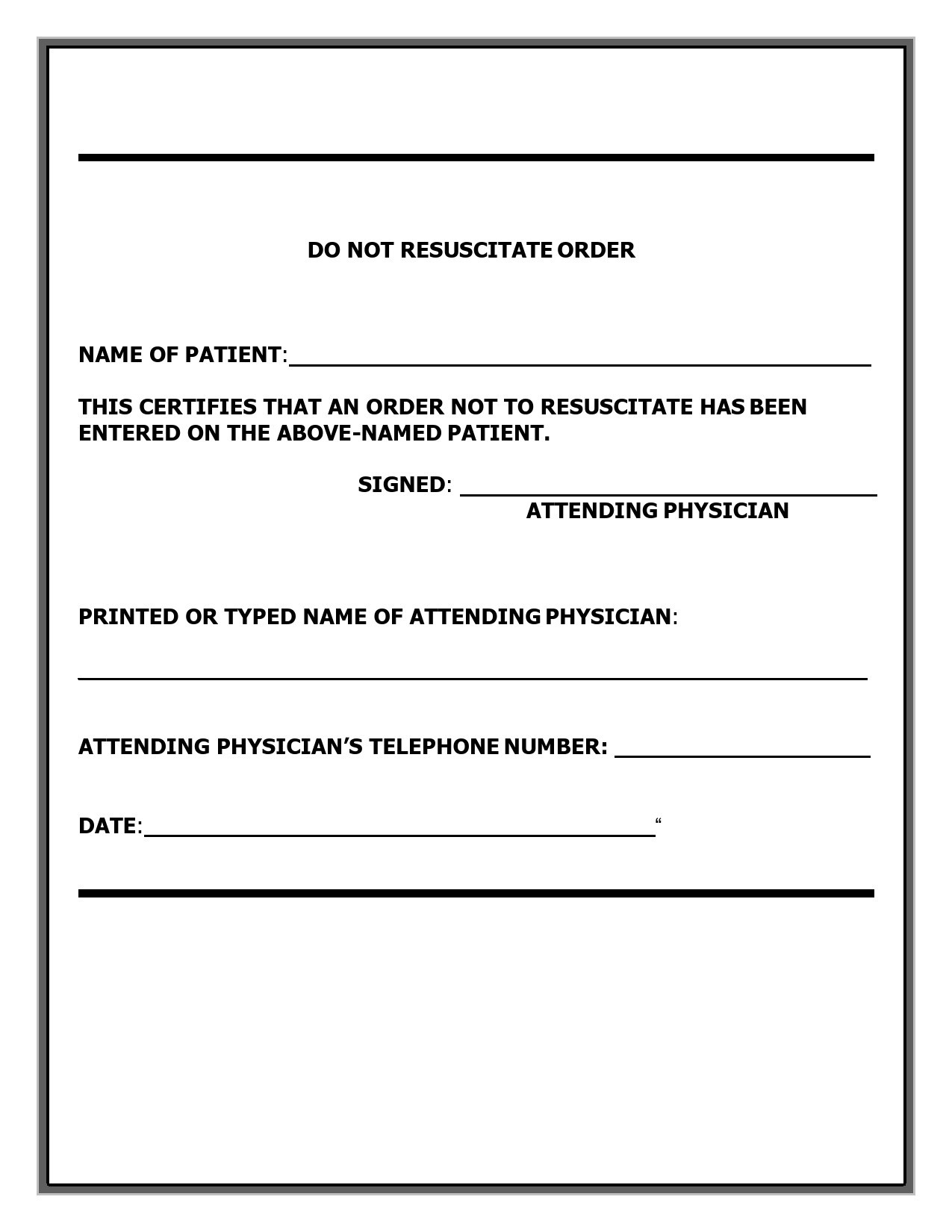 Free do not resuscitate form 30