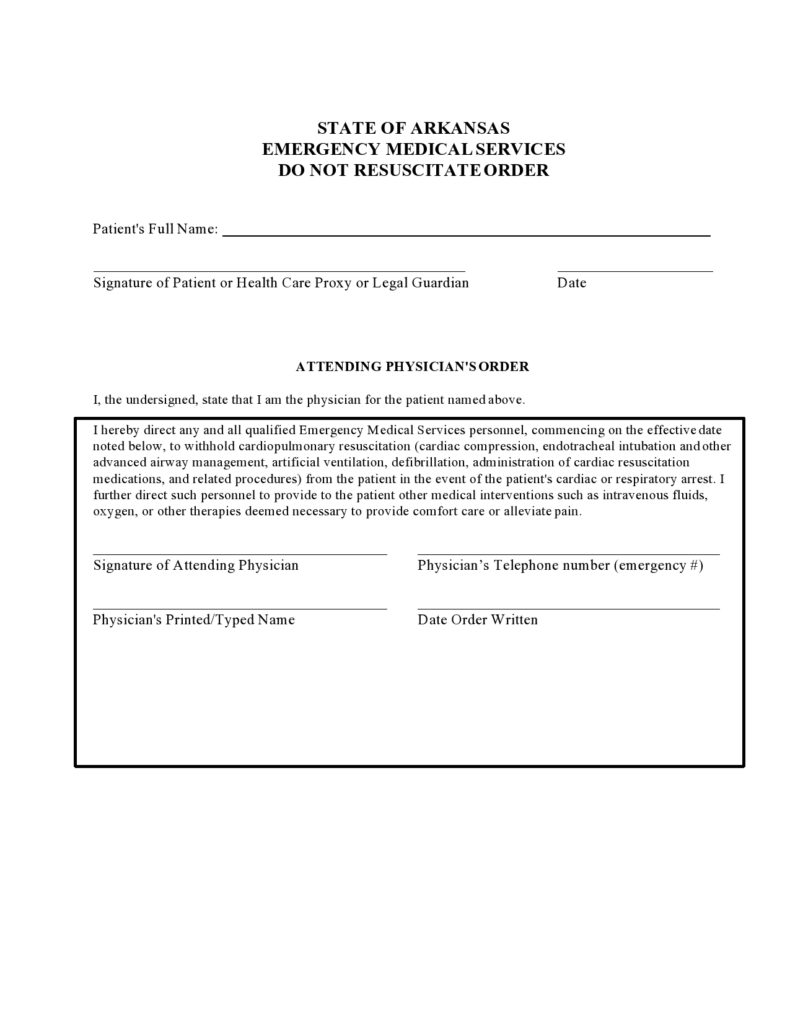 43 Printable Do Not Resuscitate Forms (All States) ᐅ TemplateLab