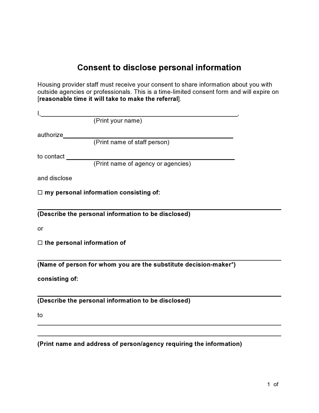 Free personal information form 04