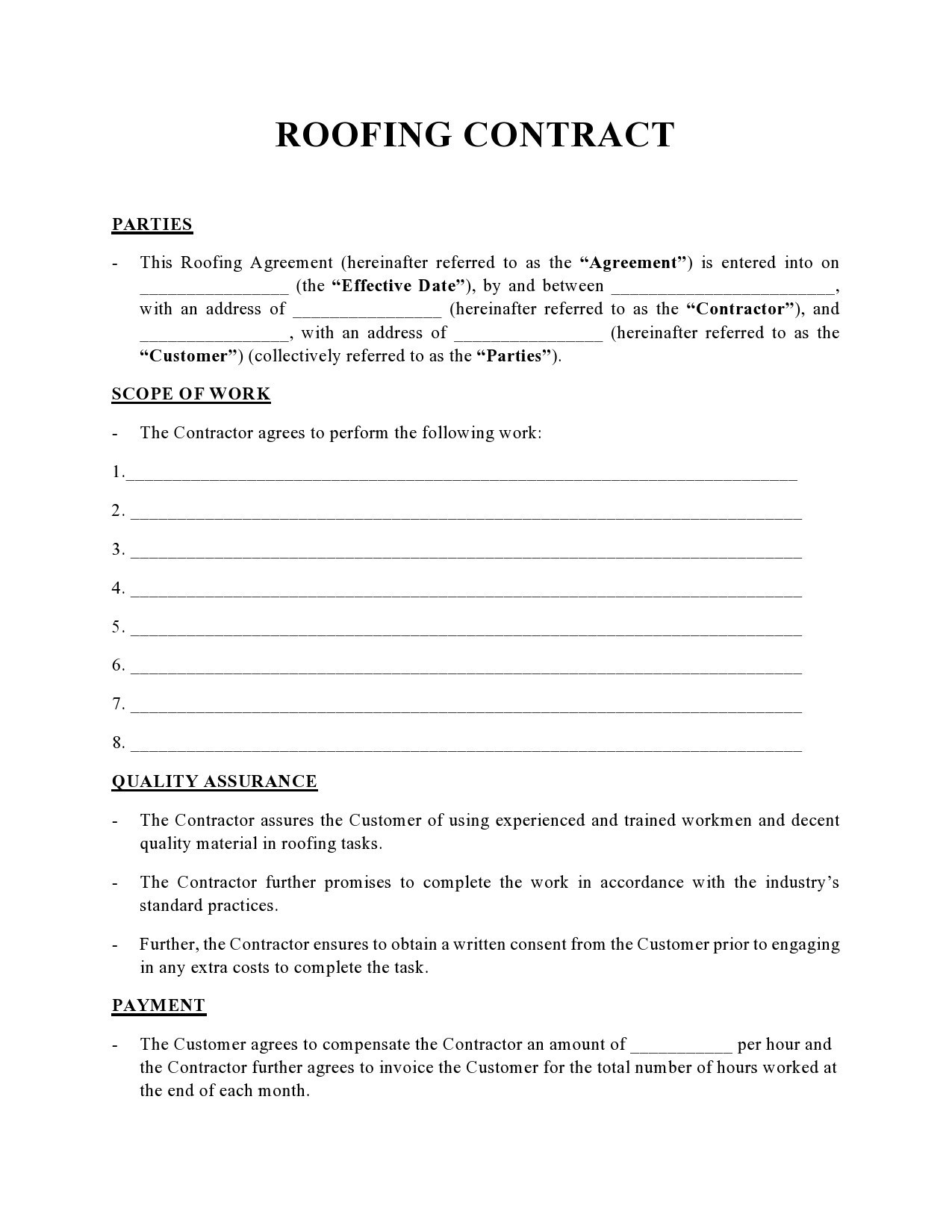 Free roofing contract 28