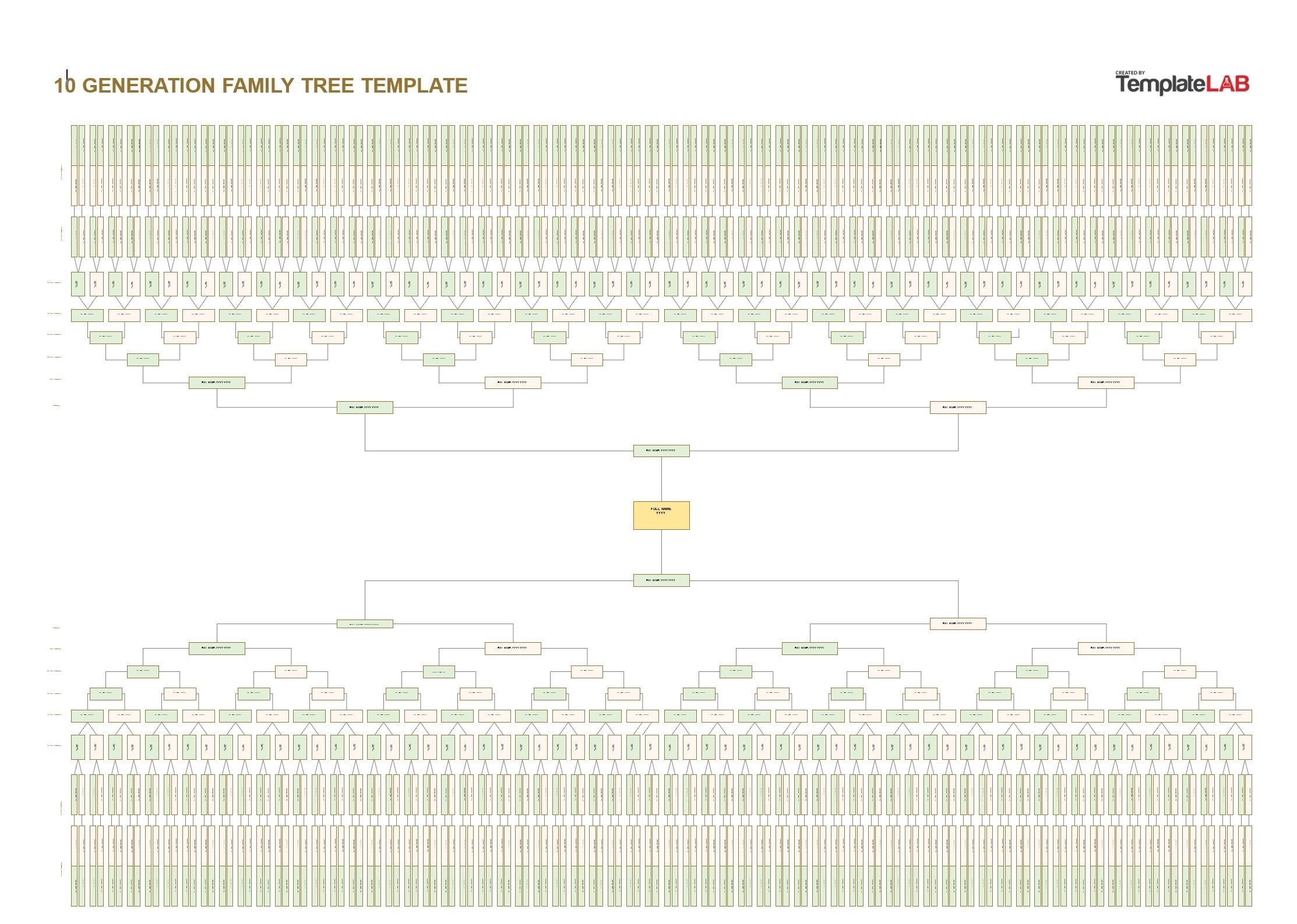 10 Generation Family Tree Template Excel Free Printable Templates