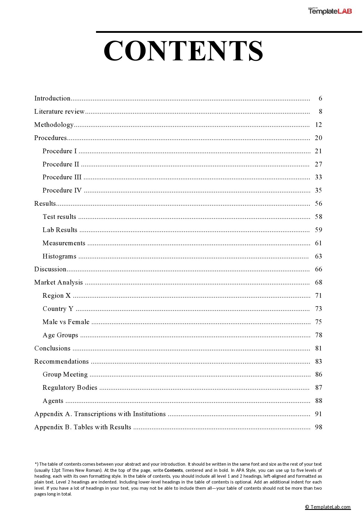 Apa Format Table Of Contents Word 2010 Lasopamonkeys
