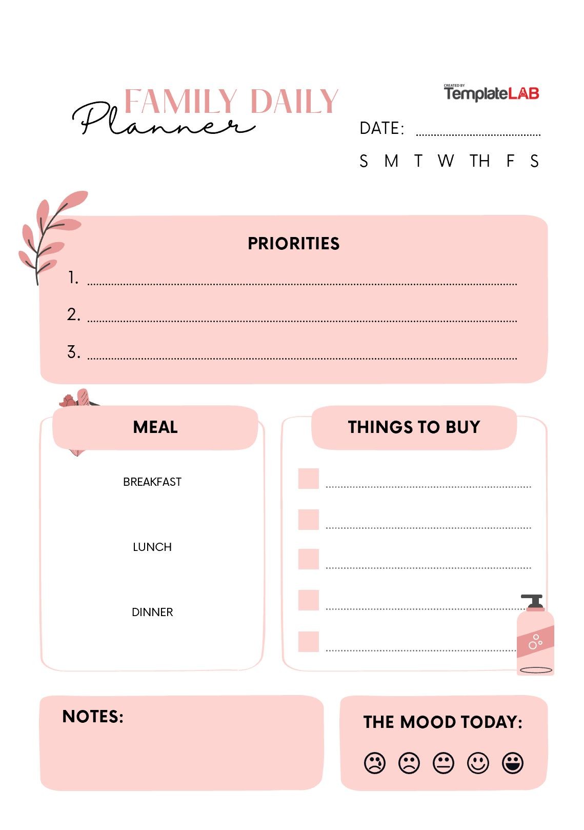 Free Family Daily Planner