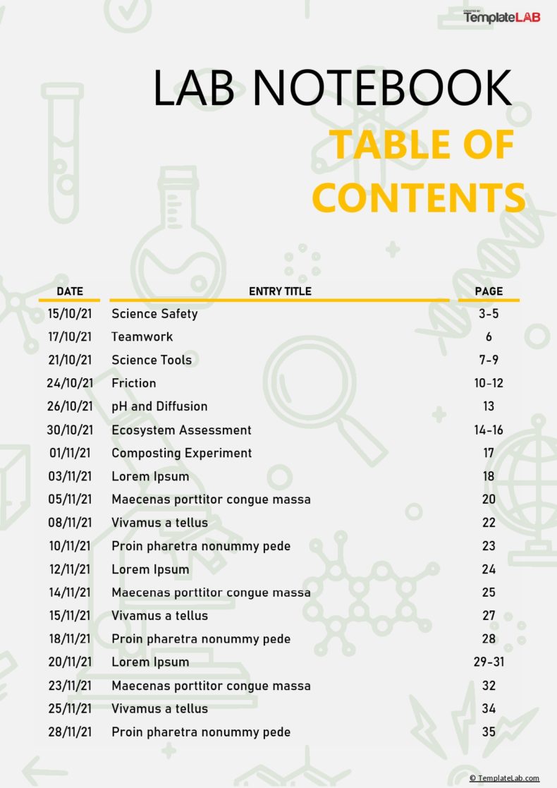 21 Table of Contents Templates Examples Word PPT ᐅ TemplateLab