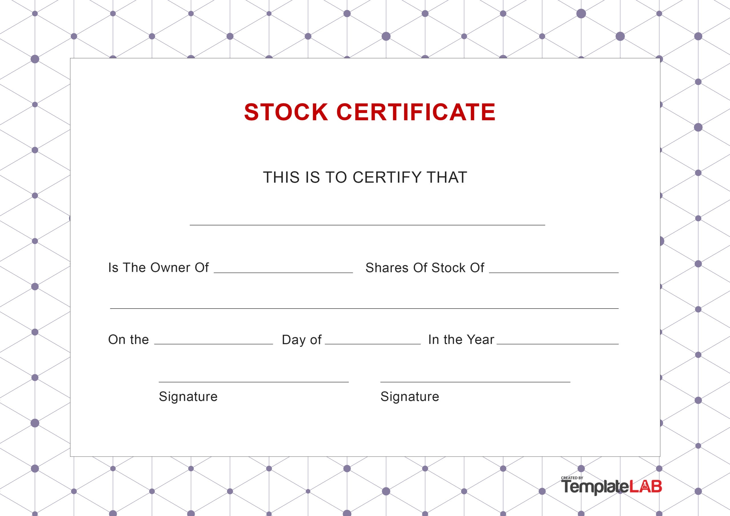 Free Stock Certificate v10