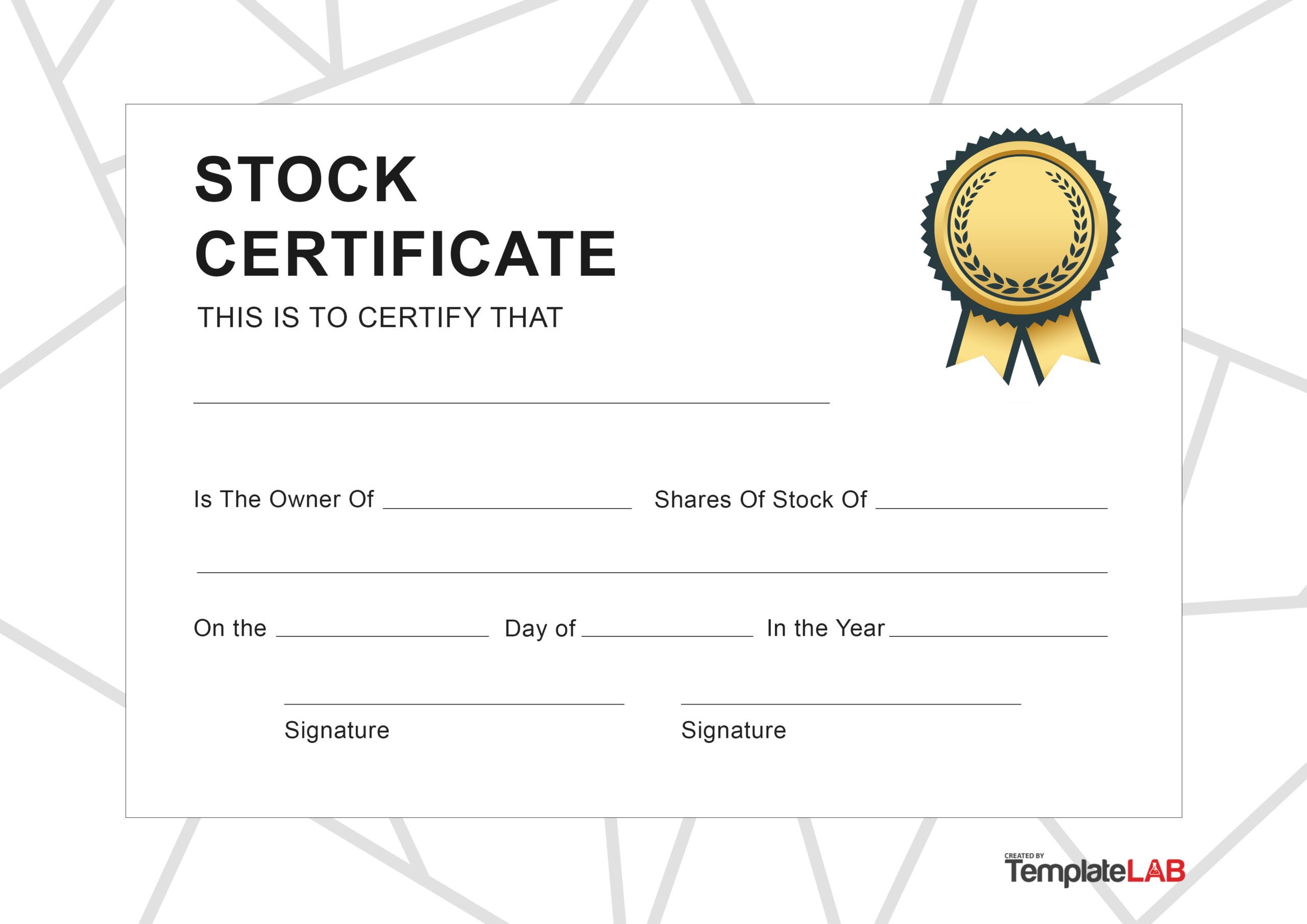 Free Stock Certificate v7