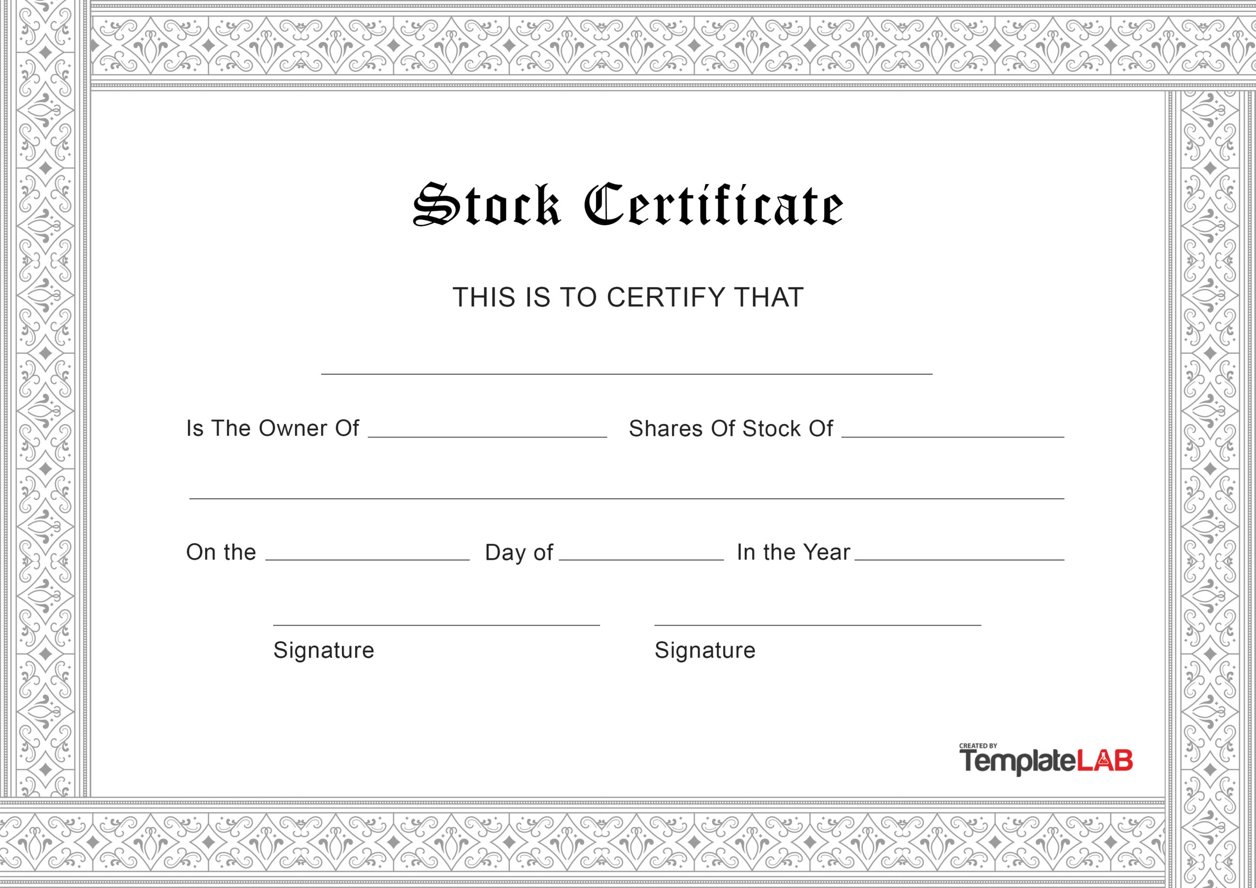 Free Stock Certificate v8