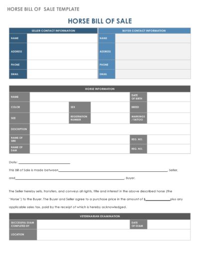 42 Printable Horse Bill of Sale Forms [&amp; Templates] ᐅ TemplateLab