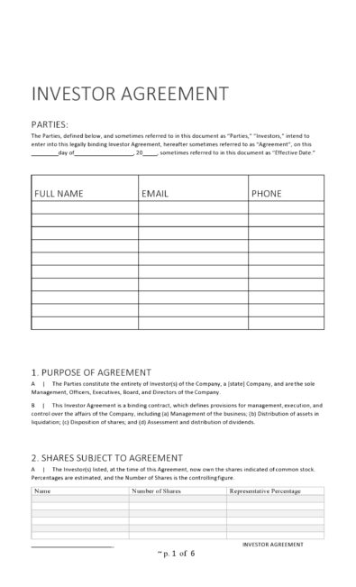 39 Professional Investment Contract Templates [Free] ᐅ TemplateLab