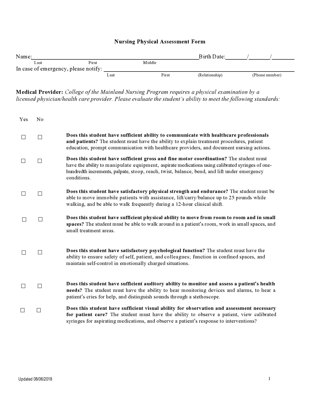 Free nursing assessment template 27