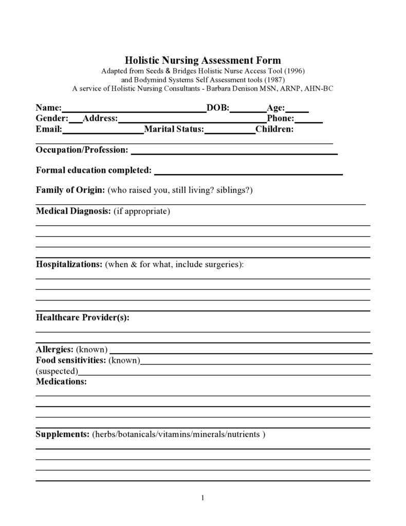 39 Printable Nursing Assessment Forms (+Examples)