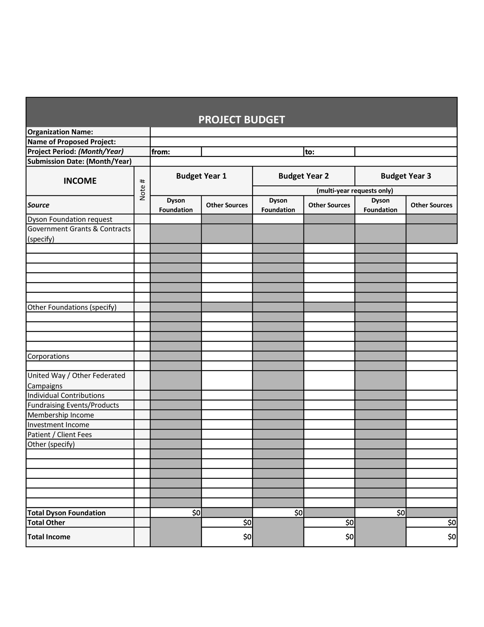 Free project budget template 06