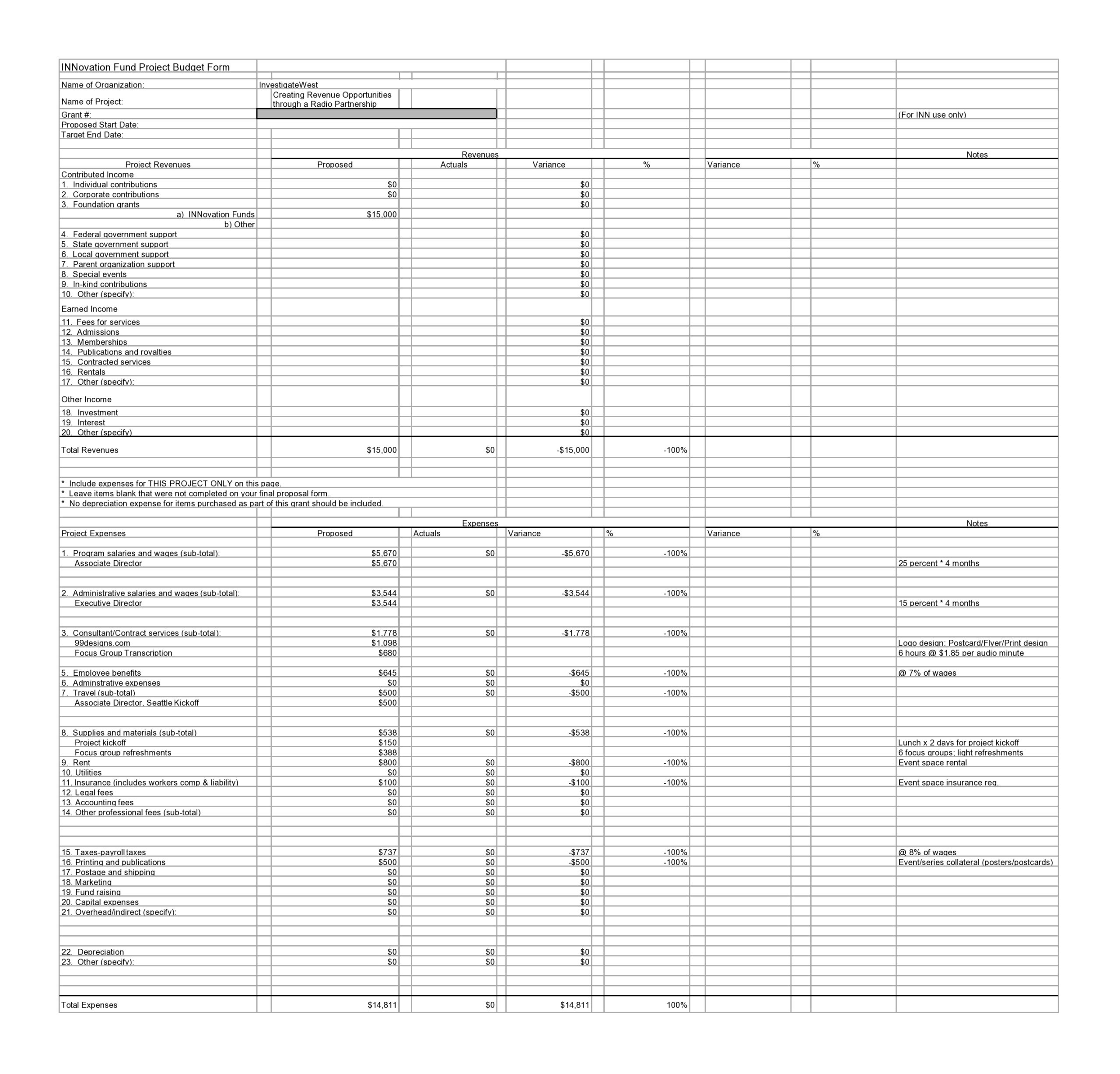 Free project budget template 09